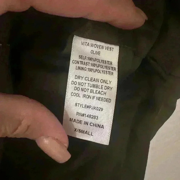 PPLA Olive Green Sherpa-Lined Puffer Vest FUN Hood Size X-Small Cozy and Warm XS - Picture 7 of 7